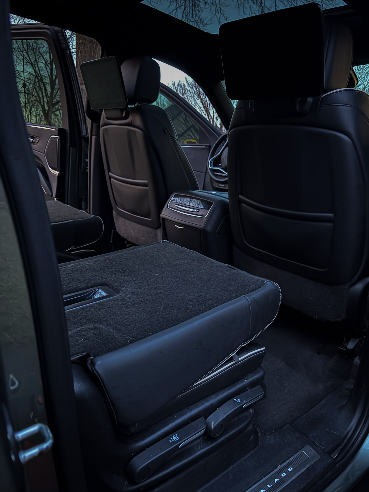Cadillac Escalade rear interior after full interior detail service